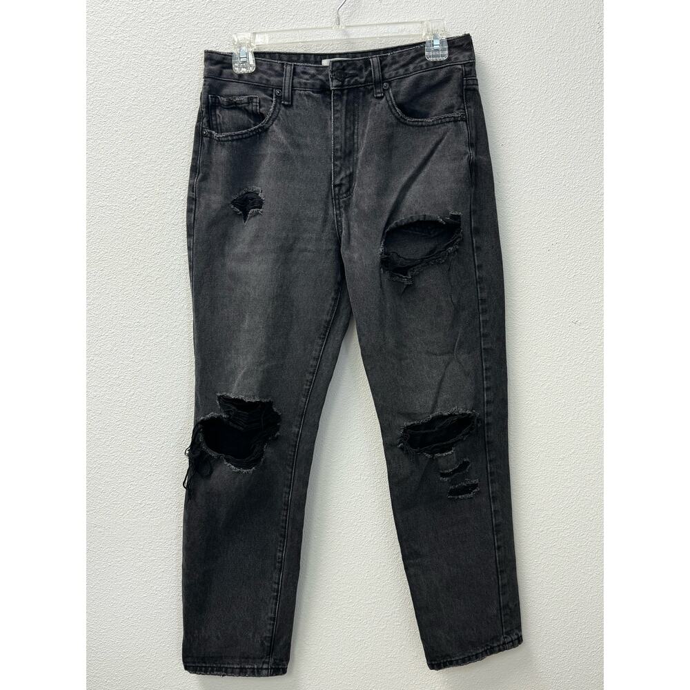 Forever 21 Women's Straight Leg Jeans Size 27 Black Distressed